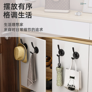 Wall Mounted Metal Coat <b>Hooks</b> Self <b>Adhesive</b> Door <b>Hook</b> For Entryway Wardrobe Storage Modern Style Round Shape - Product Image 1