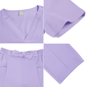 Ensemble de Blouse et Pantalon Médical Unisexe en Tissu Dobby Polyester Élastique à Séchage Rapide, Tendance <span class=keywords><strong>TikTok</strong></span>, Séparable, pour Médecins et Cliniques Vétérinaires - Product Image 3
