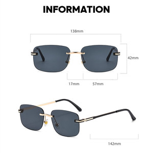 Custom Logo 2026 Fashion Cutting Lens Gradient <b>Shades</b> Glasses UV400 Rimless Square Sunglasses for Men Women - Product Image 5