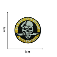 Parches de brazo con bordado de Calavera, insignias de moral táctica con eslogan del Equipo de Combate, Multicolor opcional