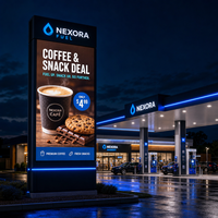 Écrans publicitaires LED P3.076 à économie d'énergie, étanches IP65, haute luminosité, pour stations-service, vente directe usine, résistants à la lumière du soleil