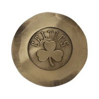 Marqueurs de balle de golf en alliage de zinc martelé doré, moulés sous pression, personnalisables avec logo, vente en gros