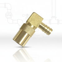 Raccords rapides en laiton de type américain pour tuyau, à 45 degrés, femelle, à débit ouvert, pour refroidissement par eau, usage domestique, 0-15 bars
