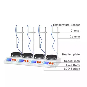 HAIJU مختبر 10L 4 متعددة موقف 50-2000rpm مختبر صفيحة ساخنة محرك مغناطيسي