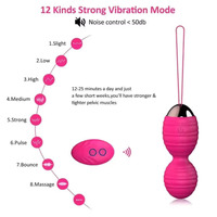 Boules de Kegel pour exercices vaginaux, 12 vitesses, œufs vibrants en silicone, vibromasseur, boule Geisha, massage vaginal, jouet sexuel pour femmes