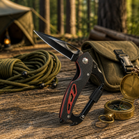 Couteau utilitaire pliable multifonctionnel en acier inoxydable G10 avec poignée, lame droite, mousqueton OEM, pour camping en plein air