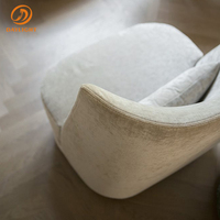 Fauteuil d'appoint moderne à dossier haut, fauteuil pivotant rembourré avec tissu texturé pour salon et coin lecture
