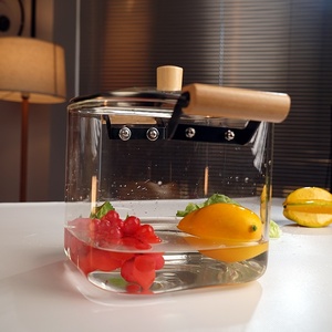 Olla de Sopa Cuadrada de Vidrio de Borosilicato Alto al por Mayor, Diseño Clásico, Apta para Inducción de Gas, Sin Recubrimiento, Tapa de Vidrio, Suministro al por Mayor, Regalo - Product Image 2