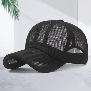 Mesh Baseball Cap Navy Blue Breathable Mesh Summer Sun Protection Outdoor Unisex Hat - Product Image 2
