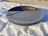 Grille de cuisson en acier inoxydable pour barbecue, ronde ou rectangulaire, pour foyer extérieur, camping et barbecue