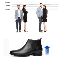 Bottes Chelsea pour hommes en cuir véritable de luxe, rehaussantes de 6 cm, pour loisirs et affaires, vente en gros d'usine, personnalisation du logo