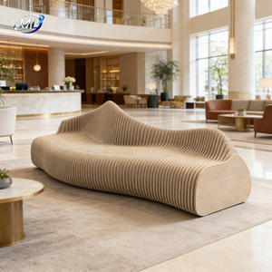 Muebles Modulares Hechos a Mano de Madera Sólida, Sofá Curvo de 2 Plazas, Moderno, para Exteriores, para Centros Comerciales, Entradas, Supermercados, Hogares, Bares, Hospitales - Product Image 4