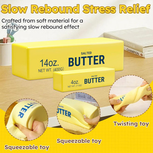 Jouet anti-stress en mousse PU à rebond lent, en forme de bande de beurre, texture alimentaire simulée, pour la décompression - Product Image 5