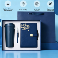 Ensemble de tasses et de carnets en acier inoxydable personnalisables pour les événements d'entreprise, couleur et forme personnalisées pour les cadeaux de réunion annuelle de l'entreprise