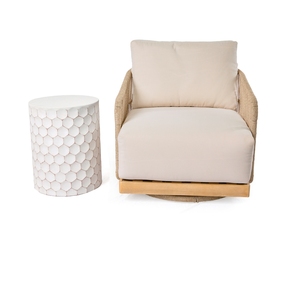 Muebles de jardín con sillón giratorio de aluminio, conjunto de sofá moderno y sencillo para patio, resistente a la intemperie. - Product Image 1
