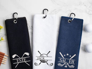 <span class=keywords><strong>Serviette</strong></span> de golf brodée avec logo personnalisé, vente en gros, <span class=keywords><strong>serviette</strong></span> de club de golf personnalisée avec monogramme - Product Image 5