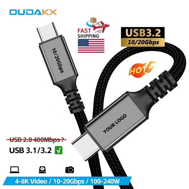 Trending 10Gbps 3.1 Type C Cable With 1M 0.5M Nylon 100W Fast Charging USB Power Bank Data Cable for Mobile Tablet to Android