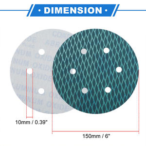 6 Zoll 150 mm 6 Löcher Beflockung runde Aluminiumoxid-Schleif scheiben Schleifpapier Diamant-Kfz-Schleifpapier blätter - Product Image 4