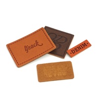 Étiquette en cuir PU avec logo personnalisé, patch en cuir embossé, étiquettes en cuir pour jeans, vêtements, matériau en cuir PU