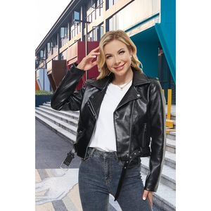 Veste de moto en cuir d'agneau 100% véritable pour femmes, veste de motard avec poches zippées, qualité supérieure - Product Image 5