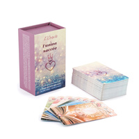 Cartes oracle de tarot d'affirmation minuscule rose imprimées sur mesure, mini cartes de tarot arc-en-ciel avec boîte