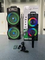 Haut-parleur portable rechargeable de 8 pouces, machine de karaoké portable avec lumière DJ pour fête en plein air