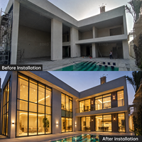 Projet de fenêtres panoramiques en aluminium pour villa de luxe EOKO Russie avec cadres fins de 60 mm, isolation thermique et design en verre panoramique