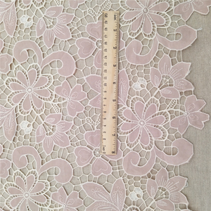 Vestidos de Noche de Encaje Francés con Bordado de Tul Guipur 100% Poliéster Rosa, Estilo Sexy, Prendas de Alta Calidad - Product Image 4