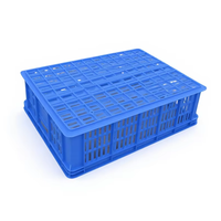 Panier de rangement en plastique bleu à design creux d'origine, panier à fruits ventilé, conteneur de déménagement, caisse à légumes