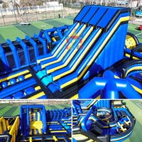 Service tout-en-un : Aire de jeux gonflable géante commerciale, parcours d'obstacles personnalisable Fun City pour parcs d'attractions intérieurs et extérieurs