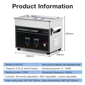 Laboratório 120W Ultrasonic Cleaning Machine Jóias e Óculos Equipamento Limpeza Embarcação Máquina - Product Image 4