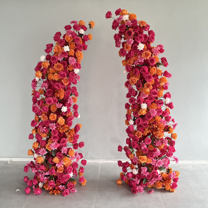 HK-HOA021 Set de arco de flores de seda para decoración de bodas, arco de rosas, arco de flores artificiales, arreglo floral - Product Image 5