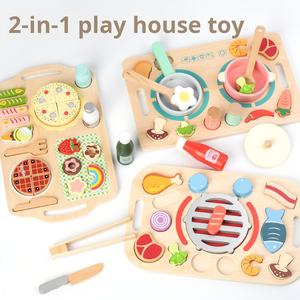 Enfants en bois éducation précoce 3d Playhouse Gourmet ustensiles de cuisine cuisine jouets Puzzle ensemble pour 3 ans bébé cadeaux - Product Image 3