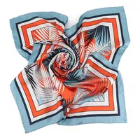 Lenço de seda estampado feminino xinli, lenço de folhas coloridas e design personalizado