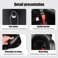 Casque de moto ouvert 3/4 homologué DOT, pour scooter, moto, cyclomoteur, casque unisexe, casque jet Cafe Racer