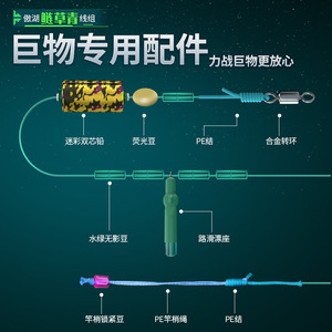 Aohu Silver Carp And Grass Green Main Line 7.2M 5 #   Avec balance pour la pêche en lac - Product Image 5