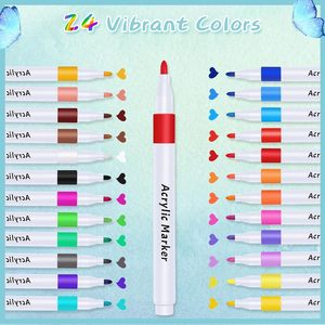 NOVISON Acrylic <b>Paint</b> Markers Set with Soft Brush Tip (PET Material) for Canvas <b>Rock</b> Wood Leather Ceramic DIY Painting - Product Image 2