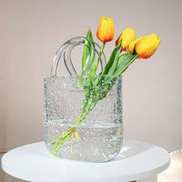 Vase en verre transparent lumineux irrégulier en gros pour arrangement floral hydroponique, décoration de table de salon à domicile