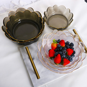 Ensemble de saladiers japonais en verre martelé gris fumé, style Phnom Penh, pour légumes et <span class=keywords><strong>salades</strong></span>, idéal pour les voyages - Product Image 4