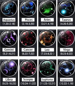 Collier pendentif en acier inoxydable demi-lune croissant étoilé de nuit rétro personnalisé en gros, 12 <span class=keywords><strong>signes</strong></span> du zodiaque, chaînes en verre - Product Image 6