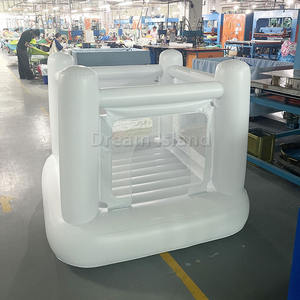 Château gonflable blanc hermétique, mini château gonflable d'intérieur sans fil pour mariage, avec toboggan pour location de châteaux gonflables - Product Image 3