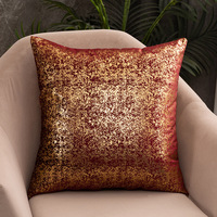 Housse de coussin en velours riche style luxe léger, motif flocon de neige estampé or, couleur unie, pour canapé, best-seller transfrontalier