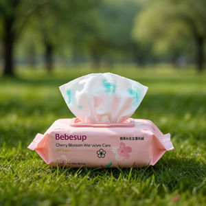 Toallitas Húmedas Bebesup Cherry Blossom 100 Unidades Para el Cuidado de la Piel del Bebé - Product Image 3
