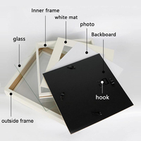 Cadre de présentation Shadow Box noir pour billets de banque, fait main, pour œuvres d'art limitées, décoration murale