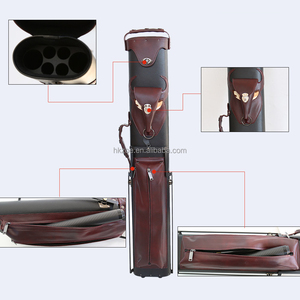 PU Hard Shell Pool Cue Case Billiard Cue Cover with Metal Stand Lightweight Water Resistant 6 Hole Storage - Product Image 5