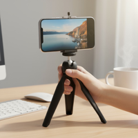 Mini trépied en aluminium personnalisé, support flexible en métal pour projecteur, anneau lumineux, perche à selfie, support de téléphone/appareil photo, compatible 1080p