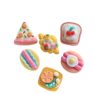 Jouet alimentaire de simulation en résine, accessoires de bijoux, colle DIY, pinces à cheveux faites main, matériaux artisanaux, pain, <span class=keywords><strong>jambon</strong></span>, pizza - Product Image 3