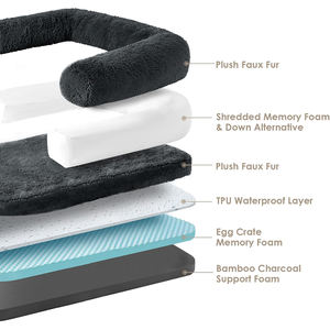 Faltbares Rechteck Luxus Katzen bett Cave & <span class=keywords><strong>Dog</strong></span> Raised Pet Couch Bett mit ortho pä dischem Memory Foam Beruhigender rutsch fester Boden - Product Image 3