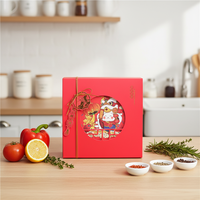 Boîte cadeau en papier de luxe pour pâtisserie à l'ananas du Nouvel An, nougat, 4 pièces, flocon de neige, biscuit, jaune d'œuf, pliage, emballage