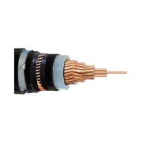 Voltaje medio Multi-Core cobre libre de oxígeno XLPE aislado XLPE forrado Flexible 185/1kV Cable de alimentación eléctrica tamaño